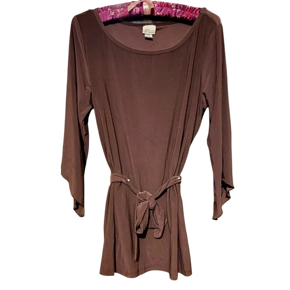 Venezia Chic Brown Tie-Waist Women’s Top Plus Size 14/16